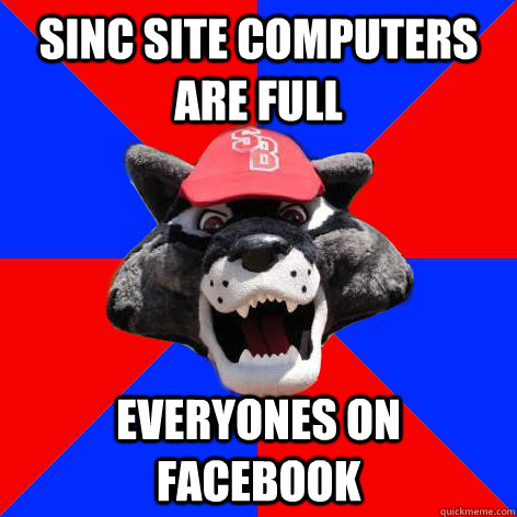 sinc site computers are full everyones on facebook  