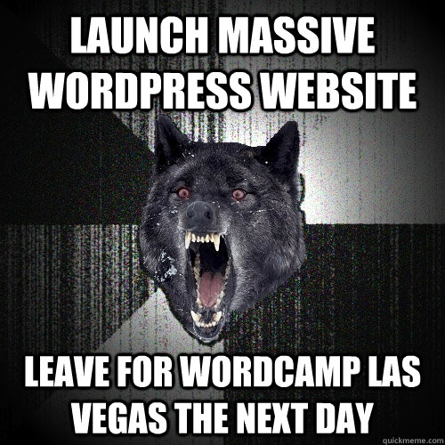 Launch MASSIVE WordPress website Leave for WordCamp Las Vegas the next day  Insanity Wolf