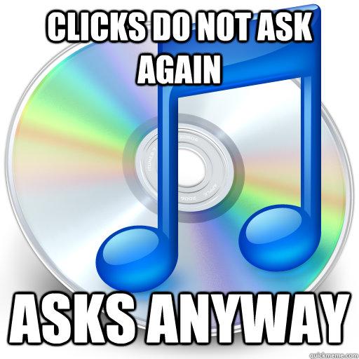 Clicks do not ask again Asks anyway  