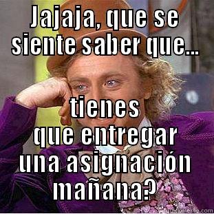 JAJAJA, QUE SE SIENTE SABER QUE... TIENES QUE ENTREGAR UNA ASIGNACIÓN MAÑANA? Condescending Wonka