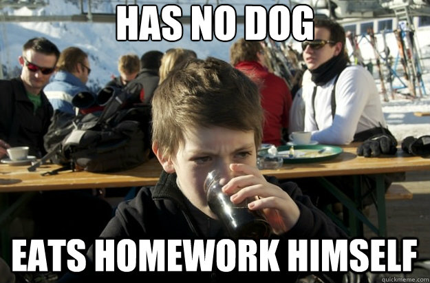 has no dog eats homework himself - has no dog eats homework himself  Lazy Primary School Student