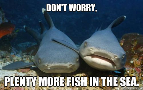 DON'T WORRY,  PLENTY MORE FISH IN THE SEA.  Compassionate Shark Friend