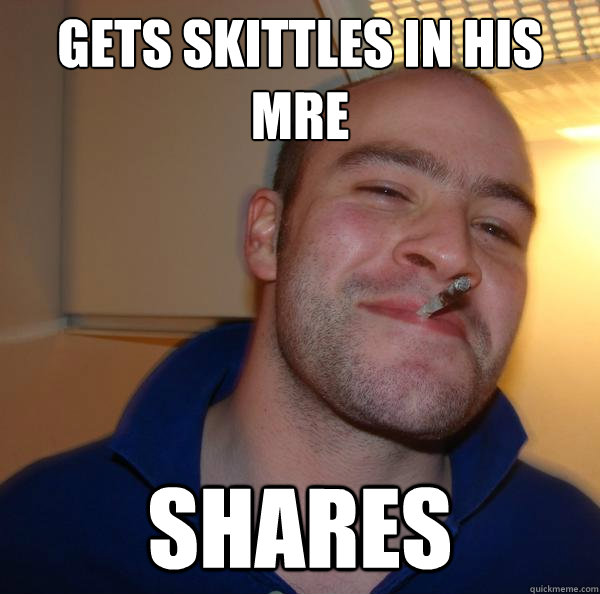 Gets skittles in his MRE Shares - Gets skittles in his MRE Shares  Misc