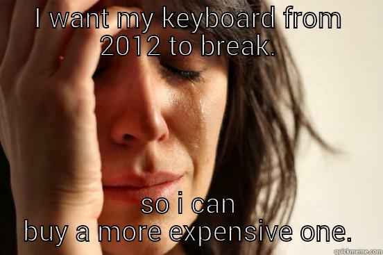 I WANT MY KEYBOARD FROM 2012 TO BREAK. SO I CAN BUY A MORE EXPENSIVE ONE. First World Problems
