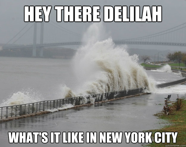 hey there delilah what's it like in new york city  Hurricane Sandy