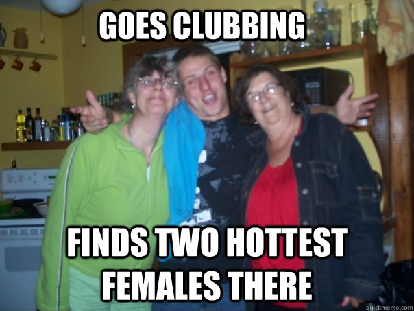 Goes clubbing finds two hottest females there  