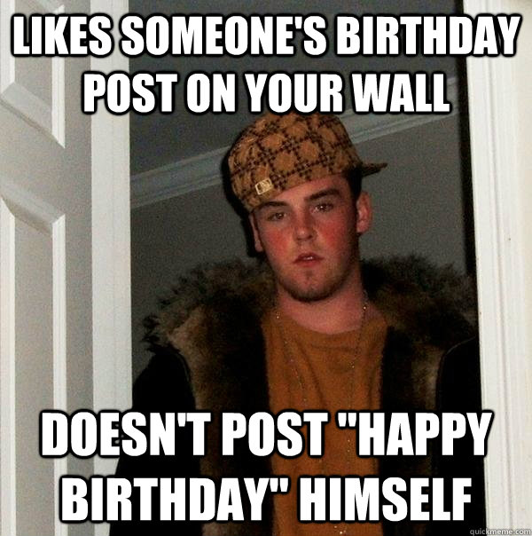 Likes someone's birthday post on your wall Doesn't post 