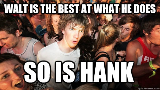 Walt is the best at what he does so is hank  Sudden Clarity Clarence