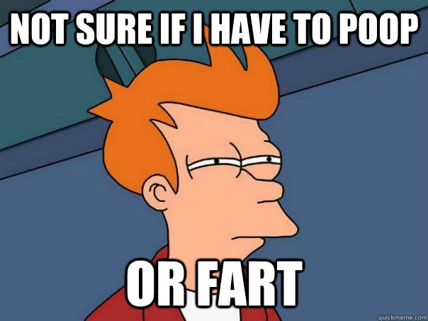 Not sure if I have to poop Or fart  Futurama Fry
