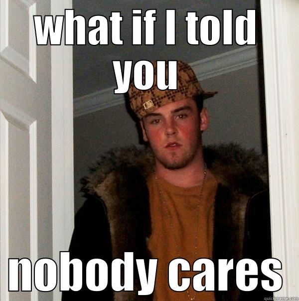 WHAT IF I TOLD YOU NOBODY CARES Scumbag Steve