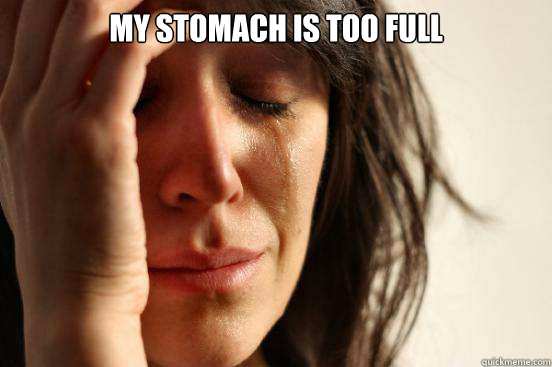 my stomach is too full   First World Problems
