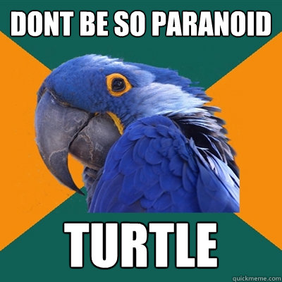 DONT BE SO PARANOID TURTLE  Paranoid Parrot