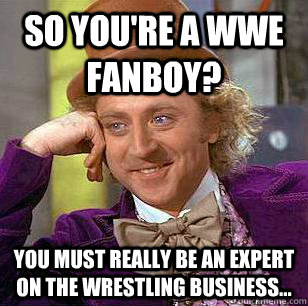 So you're a WWE fanboy? You must really be an expert on the wrestling business...  Condescending Wonka