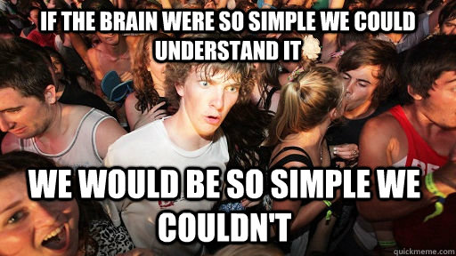 If the brain were so simple we could understand it we would be so simple we couldn't - If the brain were so simple we could understand it we would be so simple we couldn't  Sudden Clarity Clarence
