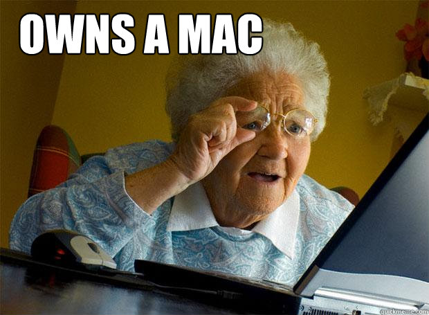 OWNS A MAC   Grandma finds the Internet