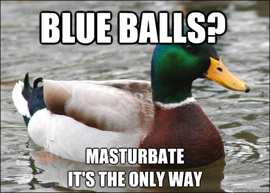 Blue Balls? MAsturbate
It's the only way  Actual Advice Mallard