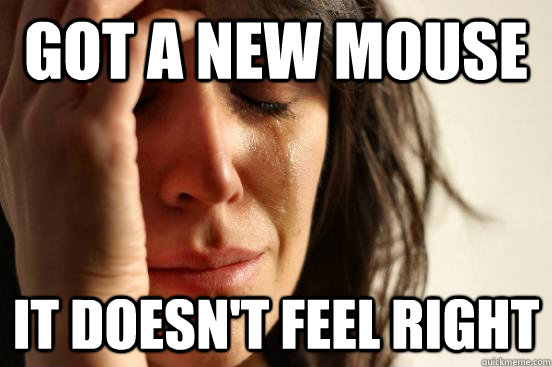 Got a new mouse It doesn't feel right  First World Problems