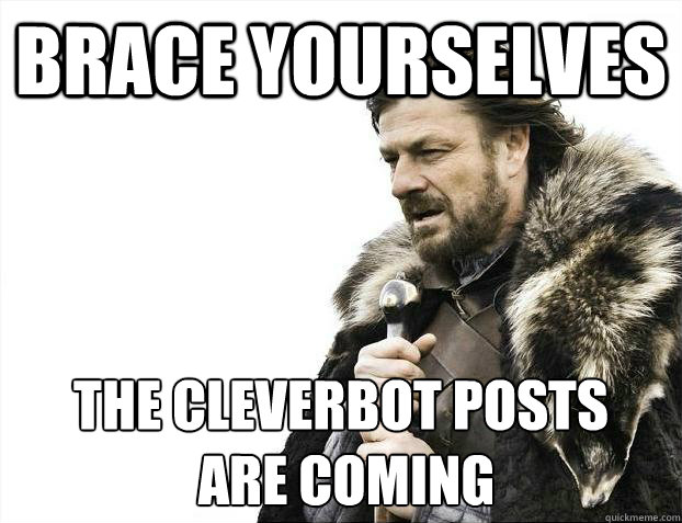 Brace yourselves The Cleverbot posts
 are coming  Brace Yourselves - Borimir