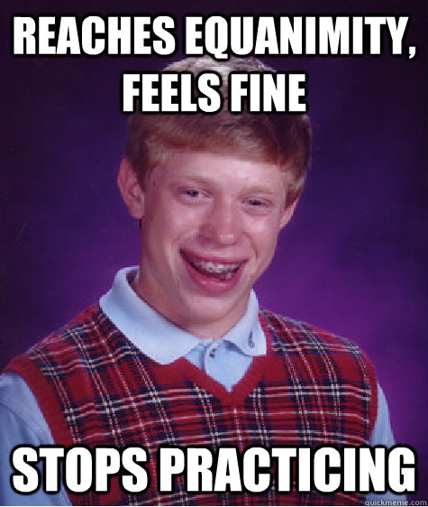 Reaches equanimity, Feels FIne Stops practicing - Reaches equanimity, Feels FIne Stops practicing  Bad Luck Brian