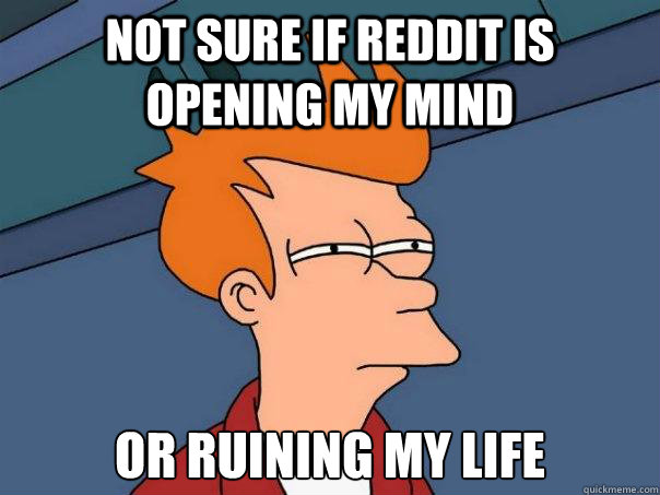 Not sure if Reddit is opening my mind or ruining my life - Not sure if Reddit is opening my mind or ruining my life  Futurama Fry