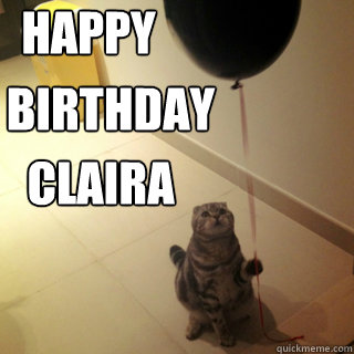 Happy Birthday! Claira  Sad Birthday Cat
