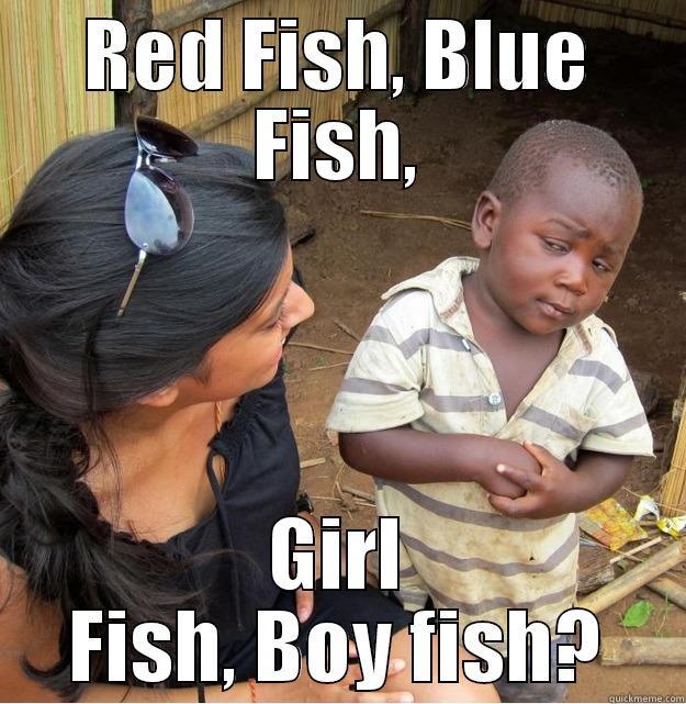 RED FISH, BLUE FISH, GIRL FISH, BOY FISH? Skeptical Third World Kid