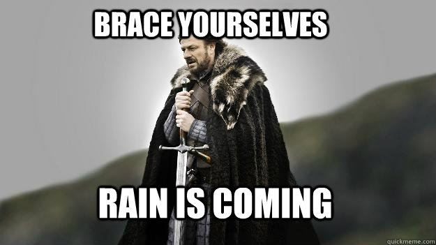 Rain is coming Brace yourselves  Ned stark winter is coming