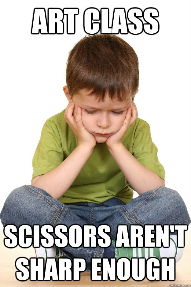 art class  Scissors aren't sharp enough - art class  Scissors aren't sharp enough  First grade problems