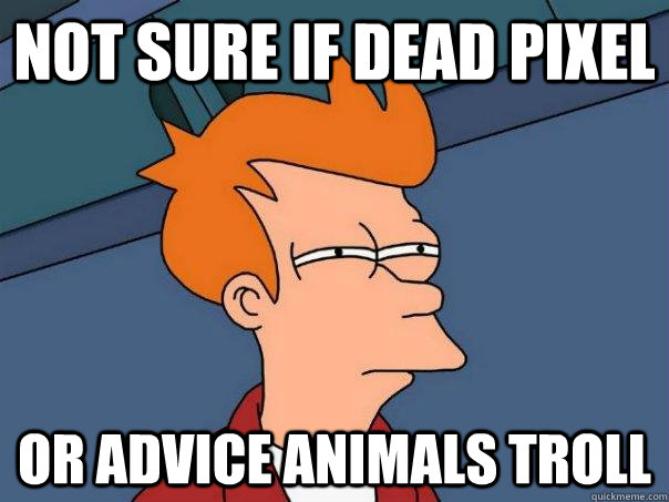 Not sure if dead pixel Or advice animals troll  FuturamaFry
