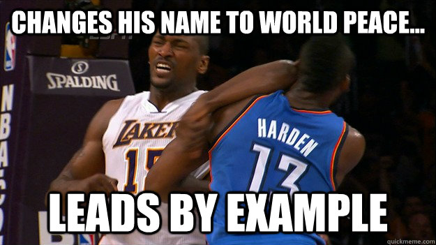 Changes his name to world peace... Leads by example  