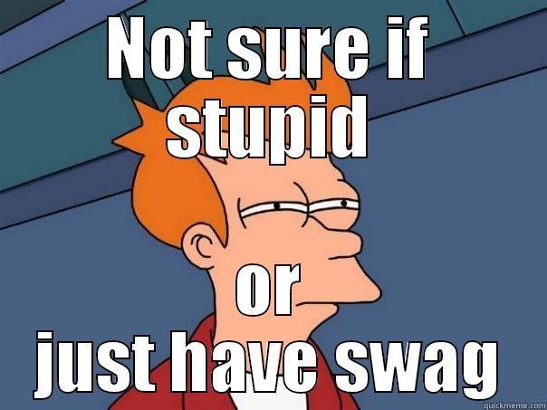 NOT SURE IF STUPID OR JUST HAVE SWAG Futurama Fry