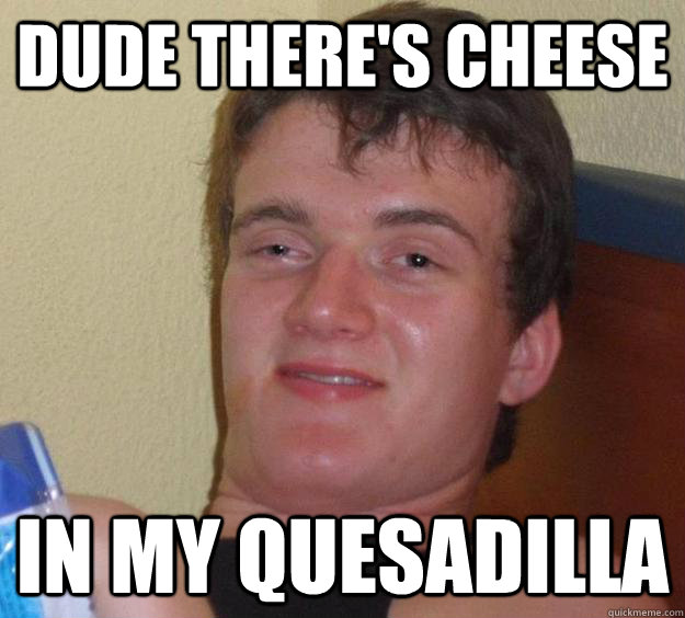Dude There's cheese  in my quesadilla - Dude There's cheese  in my quesadilla  10 Guy