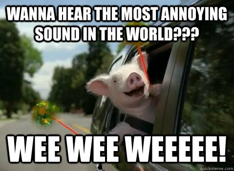wanna hear the most annoying sound in the world??? wee wee weeeee! - wanna hear the most annoying sound in the world??? wee wee weeeee!  Annoying Younger Brother Pig
