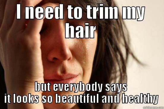 I NEED TO TRIM MY HAIR BUT EVERYBODY SAYS IT LOOKS SO BEAUTIFUL AND HEALTHY First World Problems