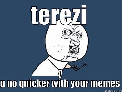 TEREZI Y U NO QUICKER WITH YOUR MEMES Y U No