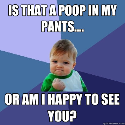 Is that a poop in my pants.... or am I happy to see you?  Success Kid
