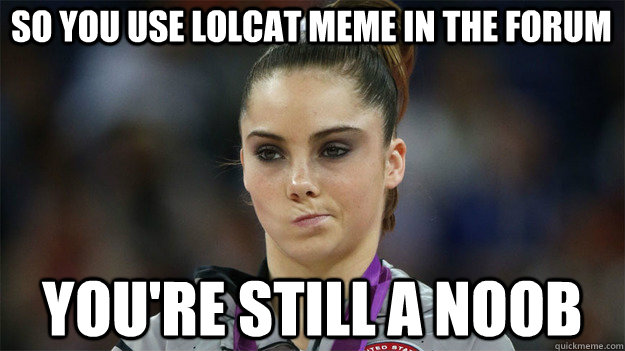 So you use lolcat meme in the forum You're still a noob  High Standards Maroney
