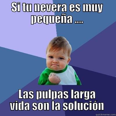 SI TU NEVERA ES MUY PEQUEÑA .... LAS PULPAS LARGA VIDA SON LA SOLUCIÓN Success Kid