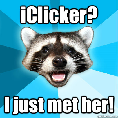 iClicker? I just met her!  Lame Pun Coon