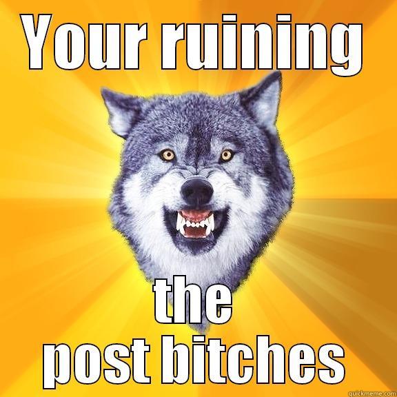 YOUR RUINING THE POST BITCHES Courage Wolf