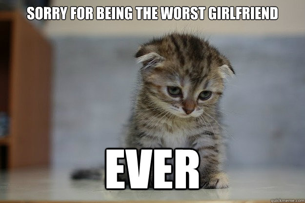 Sorry for being the worst girlfriend EVER  Sad Kitten