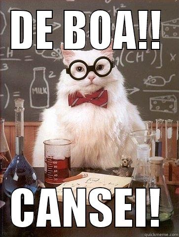 DE BOA!! CANSEI! Chemistry Cat