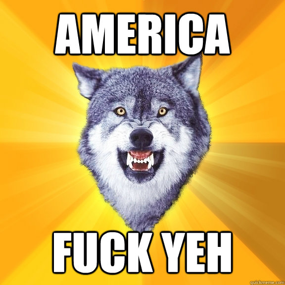 america fuck yeh  Courage Wolf