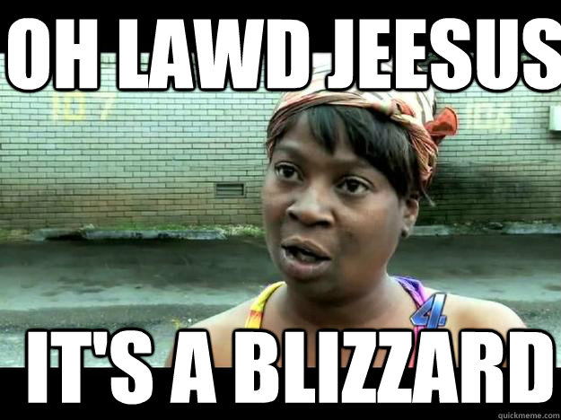 OH LAWD JEESUS IT'S A BLIZZARD - OH LAWD JEESUS IT'S A BLIZZARD  Sweet Brown - Hurricane Sandy Aint Nobody Got Time For That