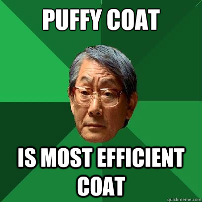 Puffy coat is most efficient coat - Puffy coat is most efficient coat  High Expectations Asian Father