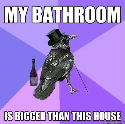 my bathroom  is bigger than this house  Rich Raven
