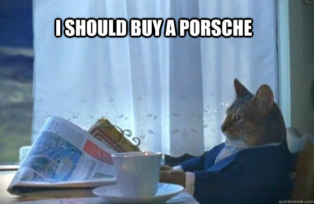I should buy a Porsche   Sophisticated Cat