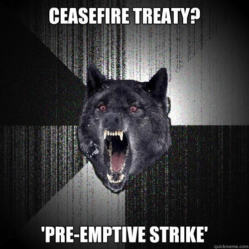 Ceasefire treaty? 'Pre-emptive strike'  insanitywolf