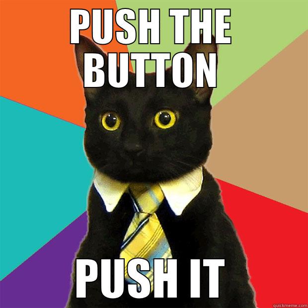 button pushing time - PUSH THE BUTTON PUSH IT Business Cat