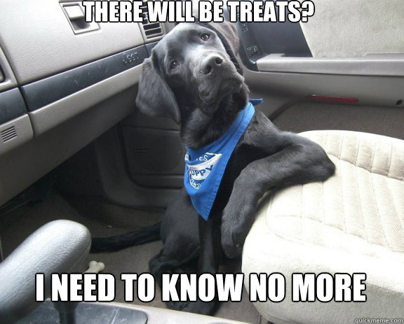 There will be treats? I need to know no more  